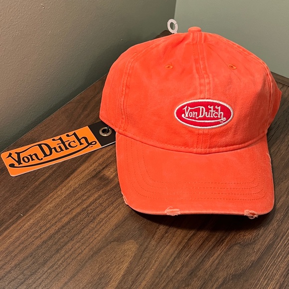 Von Dutch Accessories - Von Dutch Bright Orange Logo Dad Cap